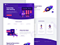 Purple Duck Club Landing Page bird portfolio landing page landing ux rocketship housekeeper space rocket house club duck purple character website web ui illustration