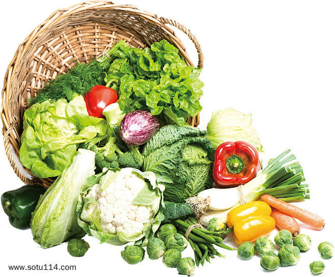 一筐新鲜食材绿色蔬菜图片png免抠元素美...