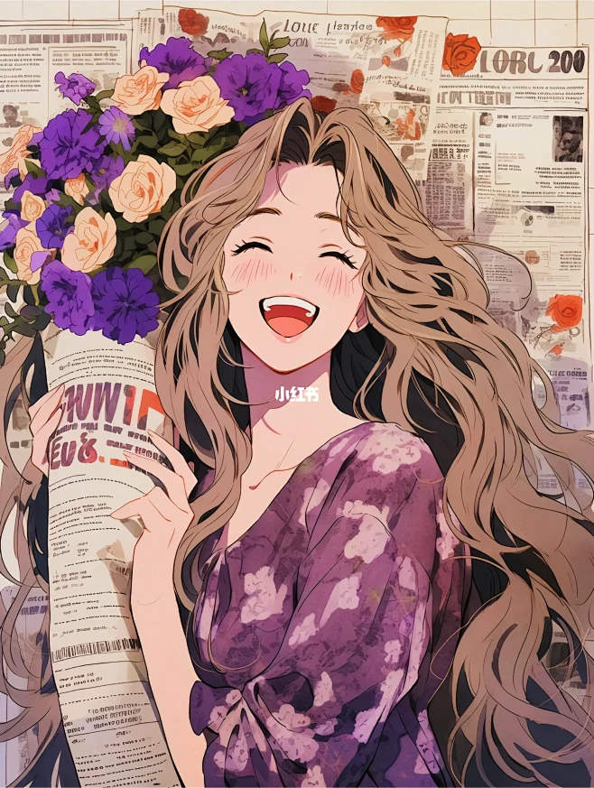 复古港风‖少女捧花头像