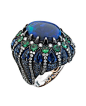 Alessio Boschi, sapphire, emerald and diamond ring... This resembles a sea anemone (forgive the spelling): @北坤人素材