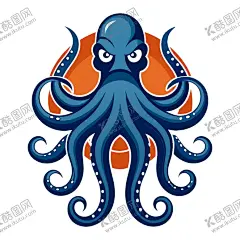 八爪鱼logo 【酷图网】章鱼,八爪鱼素材,八爪鱼插图,矢量八爪鱼,logo,矢量图,插图,海报,广告素材,海洋生物