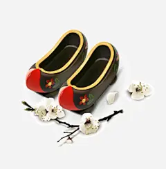 传统木屐高清素材 工艺 手工艺 手绘 梨花 鞋子 免抠png 设计图片 免费下载