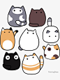 其中包括图片："Blob Cats in Color!" Sticker for Sale by RainingBees
