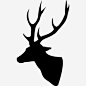 鹿动物鹿角图标_88ICON https://88icon.com 鹿 动物 鹿角 狩猎 动物标本