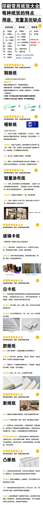 印刷纸张厚度优缺点