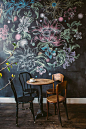 chalkboard floral mural: 