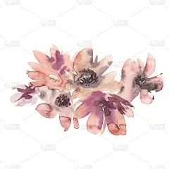花水彩插图。手动组成。母亲节，婚礼，生日，复活节，情人节。柔和的颜色。春天。夏天。