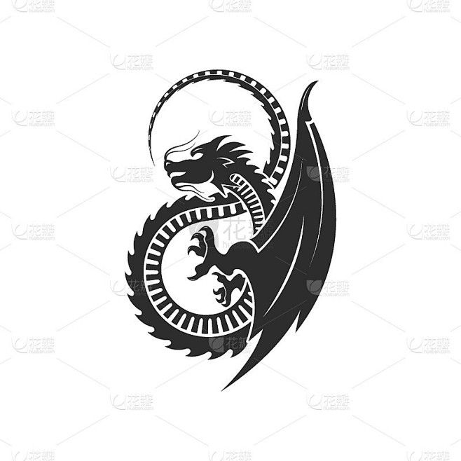 龙图标矢量插图设计