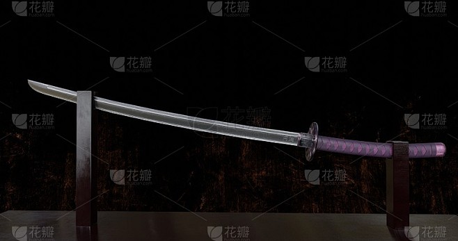 木架上的武士刀3d渲染图