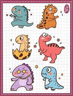 简笔画|简单儿童画卡通小恐龙创意零基础