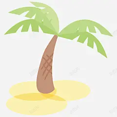 手绘椰子树高清素材 彩色 手绘 椰子树 简单 免抠png 设计图片 免费下载