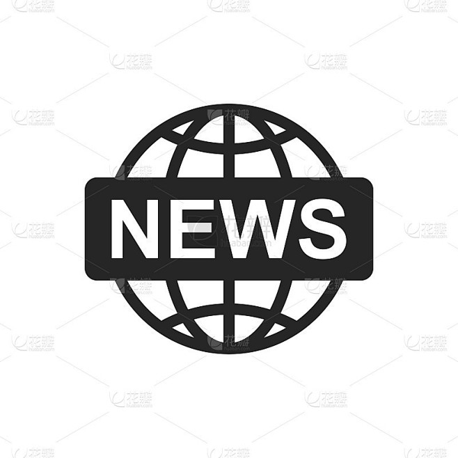 世界新闻平面矢量图标。新闻符号说明。