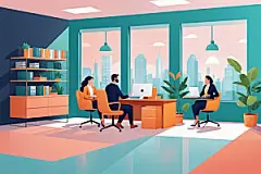 商务办公洽谈沟通扁平风插画