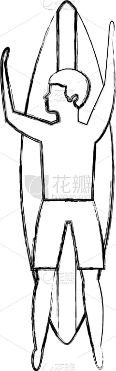 男人,性格,头像,分离着色,水上运动,迅速,图像,海洋,冲浪,度假