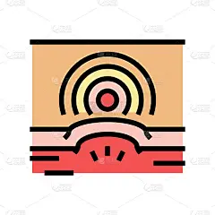 疼痛健康问题颜色图标矢量插图