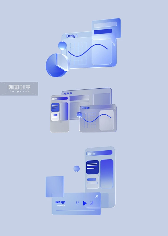 立体渐变界面科技毛玻璃图片_潮国创意-花瓣网