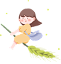 24节气人物插画贴纸-小女孩