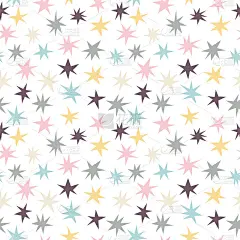 斯堪的纳维亚无缝图案与星星。可爱的背景与彩色的流星。平的风格