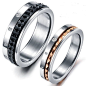 Titanium Matching Couple Ring Band Set for Him & Her - inscribed with "Forever Love" Promise Ring - available sizes 5 thru 12