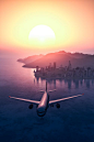 免费 日落期间海对天空的风景 素材图片