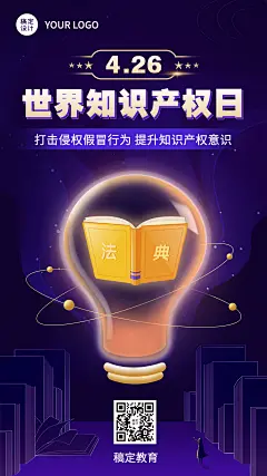 世界知识产权日祝福手机海报