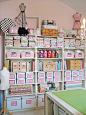 Even though I don't think I want a pink craft room, I still love the lines and overall storage!