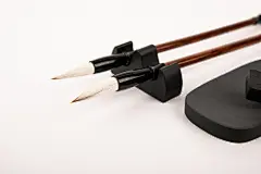 兼毫笔毛笔书法笔墨纸砚文房四宝摄影图