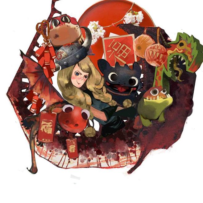 新年画的贺图