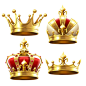 金色皇家王冠皇冠矢量图标插图元素装饰EPS矢量素材 Golden royal