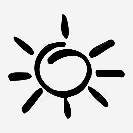 太阳素描闪耀图标 闪耀 icon 标识 标志 UI图标 设计图片 免费下载 页面网页 平面电商 创意素材