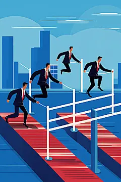 企业文化创意奋斗扁平风插画