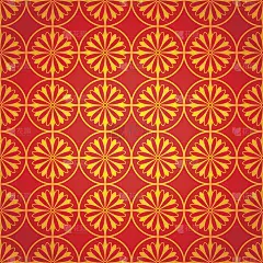 中华民族的菊花无缝图案。2015年中国新年。