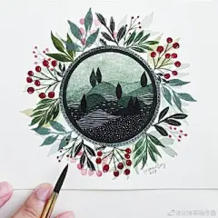 水彩---花环 - 高清图片，堆糖，美图壁纸兴趣社区