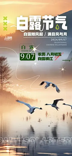 传统白露二十四节气海报