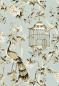 Oiseaux et Fleurs Wallpaper, Mineral - transitional - Wallpaper - Covered In Style Inc