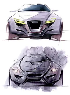 Car 线稿 and 渲染 (转自温建勋）-12    |欢迎加入烩设计”QQ群：261065006进群后请按 “姓名 - 学校（城市） -专业” 修改群名片，如“ 胡伟-同济-汽车
