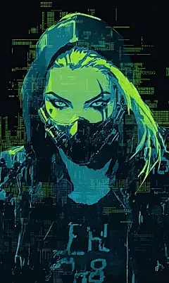 小丑女，哈莉奎茵，赛博朋克，粒子