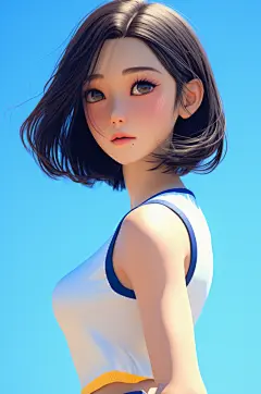 AI数字艺术CG风健身运动人物插画