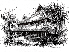 ryrttikl采集到钢笔速写-建筑,概括