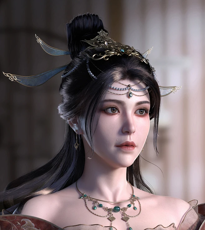 古风美型角色模型 - 角色/人物/生物 - 作品模型 - CG模型网-花瓣网