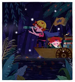 儿童插画场景 冒险主题 | 一枚甜筒 - 原创作品 - 涂鸦王国插画