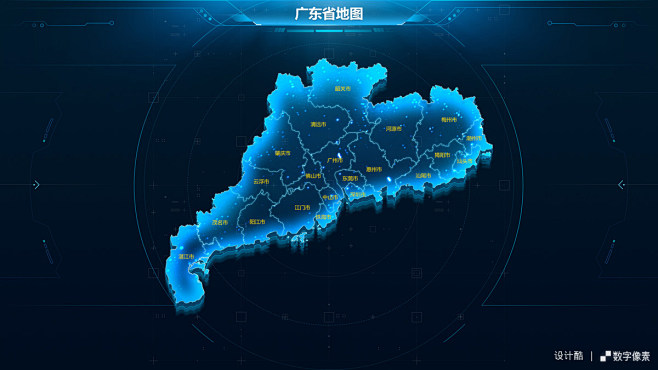 30+广东省地图设计灵感