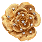 CARTIER Gold and Diamond Flower Brooch