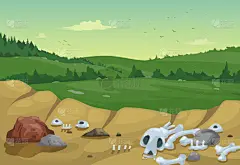 山脉景观背景矢量插图