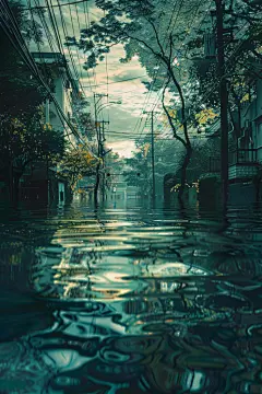 洪水自然灾害图片