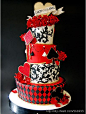 #婚礼蛋糕#黑红花片！！！哈哈哈 - 微幸福 - 幸福婚嫁网