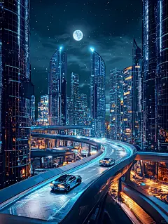 科幻插画｜未来科技城夜景_1_新社会进步青年_来自小红书网页版