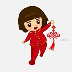 可爱拿着中国结的小女孩图片大小2000x2000px 图片尺寸362.08 KB 来自PNG搜索网 pngss.com 免费免扣png素材下载！2108#传统#福气#过大年#卡通手绘#开心#可爱#跑步#喜庆#新春大吉#