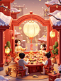 SD丨新年除夕团圆夜海报 - 小红书