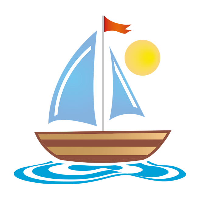 卡通帆船